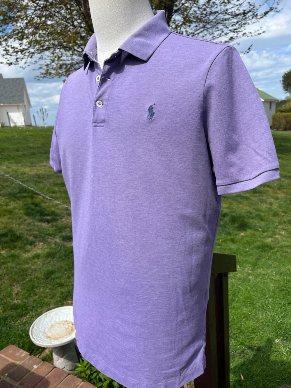 -Polo Ralph Lauren Lavender Polo Shirt Short Sleeve Men's Size Medium - Picture 5 of 14
